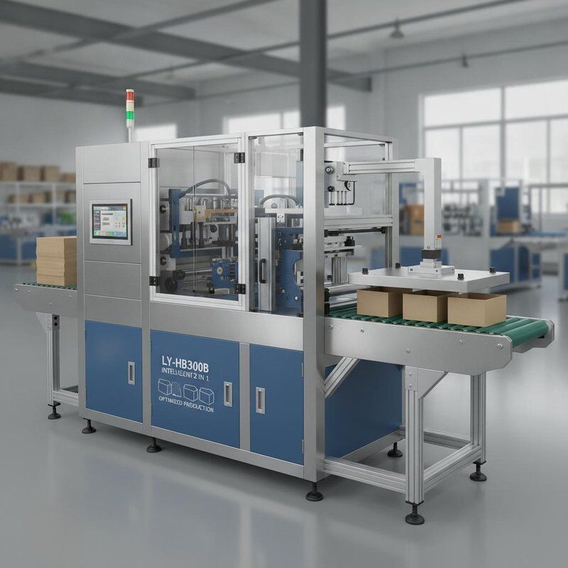 LY- HB3000B Máquina de fabricación de cajas rígidas de alta velocidad con capacidades inteligentes 2 en 1 y prensado de burbujas para una producción optimizada