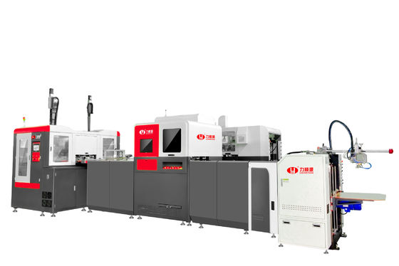 Máquina de fabricación de cajas rígidas LY-HB2500CK con posicionamiento visual del brazo del robot con sistema alemán de cámaras múltiples para la fabricación de cajas precisas